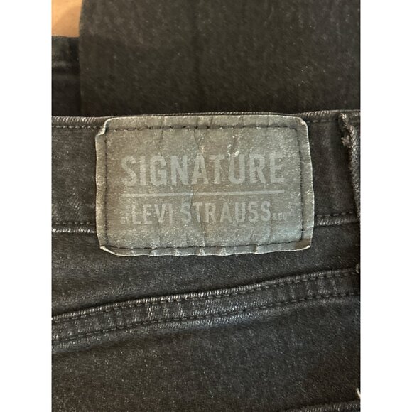 Signature By Levi Strauss Slim Fit Mens Jeans W30 L32 Black Classic Casual - Picture 3 of 6